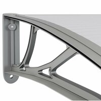 Deurluifel Grijs en Transparant 100x75 cm Polycarbonaat 6