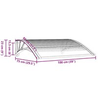 Deurluifel Grijs en Transparant 100x75 cm Polycarbonaat 7