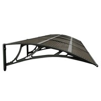 Deurluifel 350x75 cm polycarbonaat zwart 4