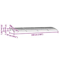 Deurluifel Grijs 350x100 cm Polycarbonaat 7