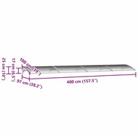 Deurluifel Grijs 400x100 cm Polycarbonaat 7
