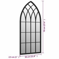 Spiegel 70x30 cm ijzer zwart 6