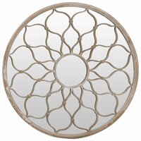 Spiegel rond 40x3 cm ijzer zandkleurig 2