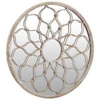 Spiegel rond 40x3 cm ijzer zandkleurig 3
