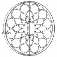Spiegel rond 40x3 cm ijzer zandkleurig 6