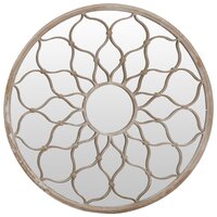 Spiegel rond 60x3 cm ijzer zandkleurig 2