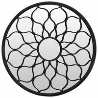 Spiegel rond 60x3 cm ijzer zwart 2