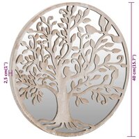 Spiegel rond 40x2,5 cm ijzer zandkleurig 6