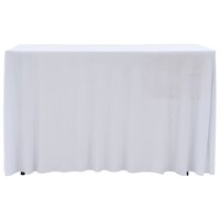 2 st Tafelhoezen stretch met rok 243x76x74 cm wit 2