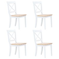 5-delige Eethoek massief rubberwood wit en bruin 2