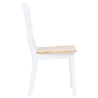 5-delige Eethoek massief rubberwood wit en bruin 4