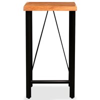 3-delige Barset massief acaciahout, echt leer en canvas 3