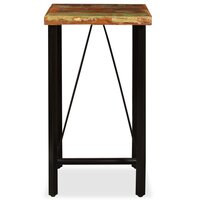 Barset massief gerecycled hout, echt leer en canvas 3-delig 3