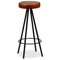 Barset massief gerecycled hout, echt leer en canvas 3-delig 10