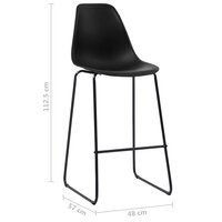 3-delige Barset kunststof zwart 12