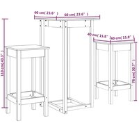 3-delige Barset massief grenenhout 11
