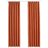 Gordijnen verduisterend met haken 2 st 140x175 cm roestkleurig 2