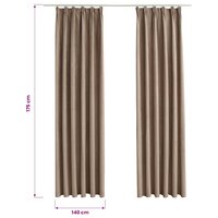 Gordijnen verduisterend met haken 2 st 140x175 cm taupe 7
