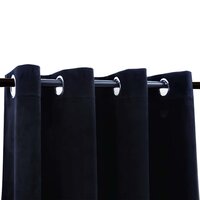 Gordijn verduisterend met ringen 2 st 140x225 cm fluweel zwart 3