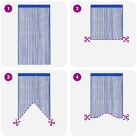 Draadgordijnen 100x250 cm blauw 2 st 6
