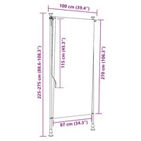 Rolgordijn voor buiten 100x270 cm cr&egrave;me 7
