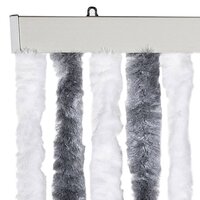 Vliegengordijn 90x220 cm chenille grijs en wit 4