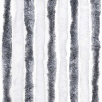 Vliegengordijn 56x185 cm chenille grijs en wit 6