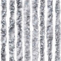 Vliegengordijn 56x185 cm chenille wit en grijs 6