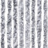Vliegengordijn 90x220 cm chenille wit en grijs 6