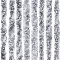 Vliegengordijn 100x220 cm chenille wit en grijs 6