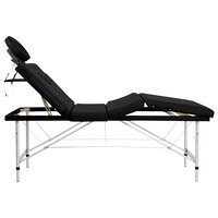 Massagetafel met 4 zones inklapbaar aluminum frame zwart 4