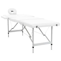Massagetafel inklapbaar met aluminium frame (vier delen / cr&egrave;mewit) 2