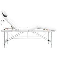 Massagetafel inklapbaar met aluminium frame (vier delen / cr&egrave;mewit) 4