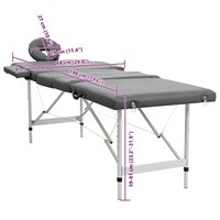 Massagetafel met 4 zones 186x68 cm aluminium frame antraciet 9