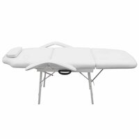 Behandelingsstoel voor gezicht 185x78x76 cm kunstleer wit  3
