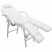 Behandelingsstoel voor gezicht 185x78x76 cm kunstleer wit 3