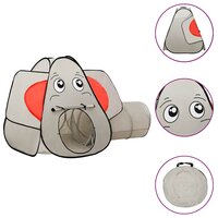 Kinderspeeltent met 250 ballen olifant 174x86x101 cm grijs 2