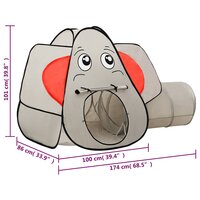 Kinderspeeltent met 250 ballen olifant 174x86x101 cm grijs 12