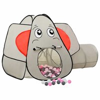 Kinderspeeltent met 250 ballen olifant 174x86x101 cm grijs 2