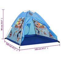 Kinderspeeltent met 250 ballen 120x120x90 cm blauw 11