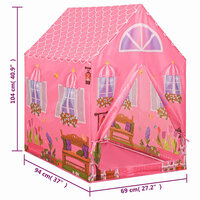 Kinderspeeltent met 250 ballen 69x94x104 cm roze 12