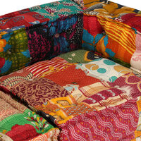 Poef vierzits modulair stof patchwork 8