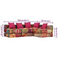 Poef vierzits modulair stof patchwork 9
