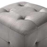 Poef 2 st 30x30x30 cm fluweel grijs 4