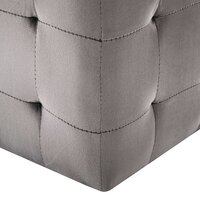 Poef 2 st 30x30x30 cm fluweel grijs 5