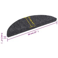 Trapmatten Zelfklevend 15 stuks 56x17x3 cm Donkergrijs Halfrond 8