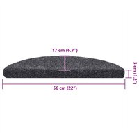 Trapmatten Zelfklevend 10 stuks 56x17x3 cm Donkergrijs Halfrond 8
