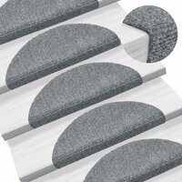 Trapmatten Zelfklevend 5 stuks 56x17x3 cm Lichtgrijs Halfrond 5