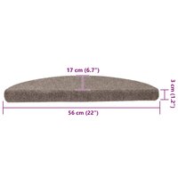 Trapmatten Zelfklevend 5 stuks 56x17x3 cm Beige Halfrond 8
