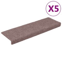 Trapmatten Zelfklevend 5 stuks 65x21x4 cm lichtbruin Rechthoekige Rand 2